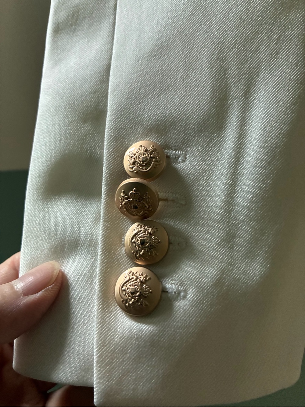 Express Cream Double-Breasted Blazer with Gold Buttons, Women size S - Picture 5 of 7